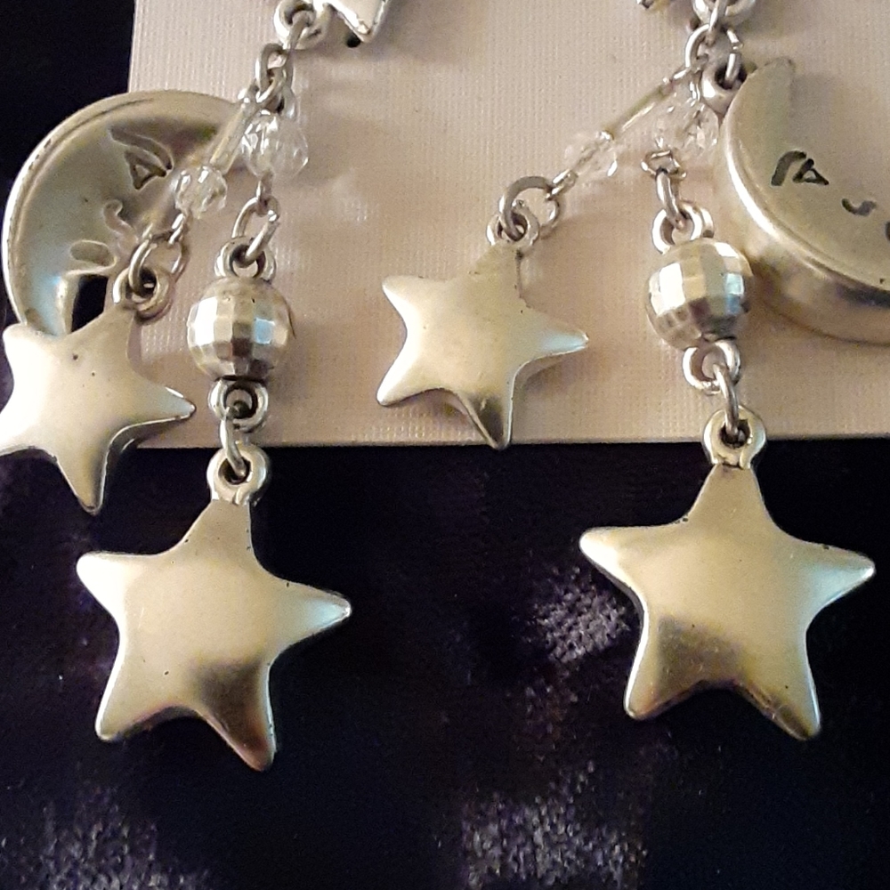 Moon & star earrings - Picture 2 of 2